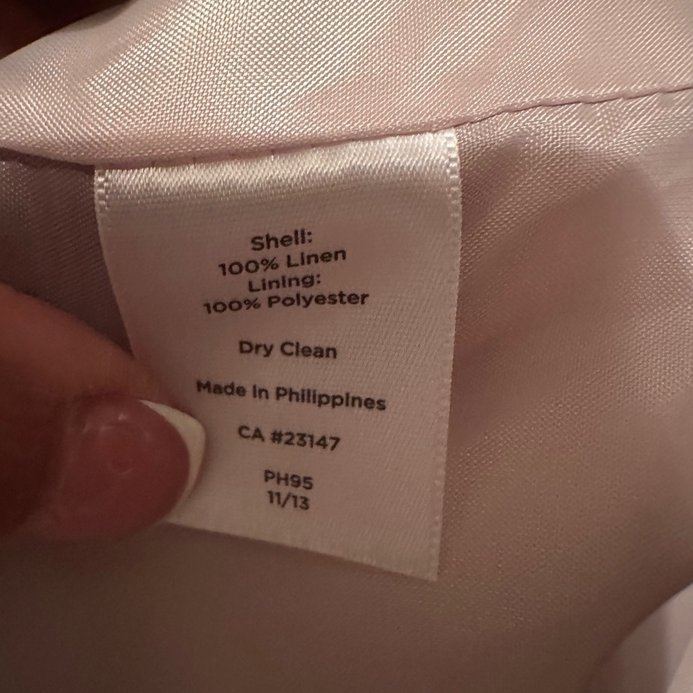 Talbots Light Cream Linen-Blend Classic Blazer - Picture 3 of 4